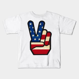 Vintage Peace in America Kids T-Shirt